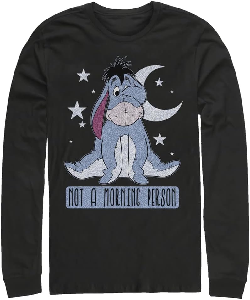 Disney Big Tall Mens Winnie The Pooh Eeyore Not Morning Tops Long Sleeve Tee Shirt