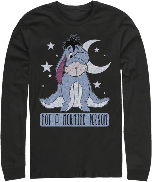 Disney Big Tall Mens Winnie The Pooh Eeyore Not Morning Tops Long Sleeve Tee Shirt