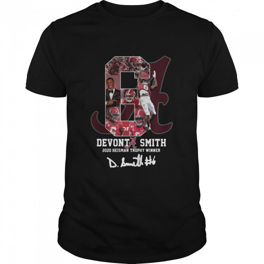 6 Devonta Smith 2020 Heisman Trophy WInner Signature shirt