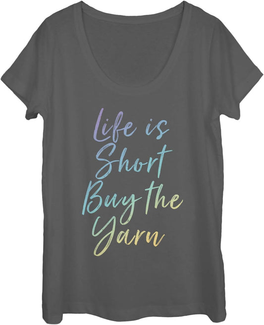 Women's Chin UP Buy The Yarn Scoop Neck