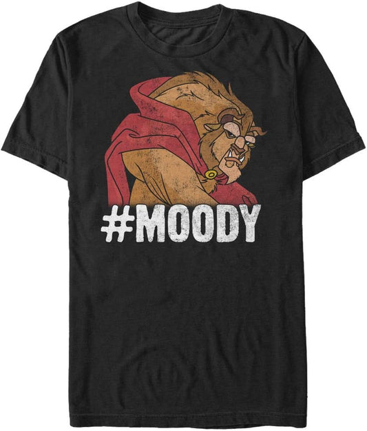 Disney Mens Beauty And The Beast Hashtag Moody Graphic