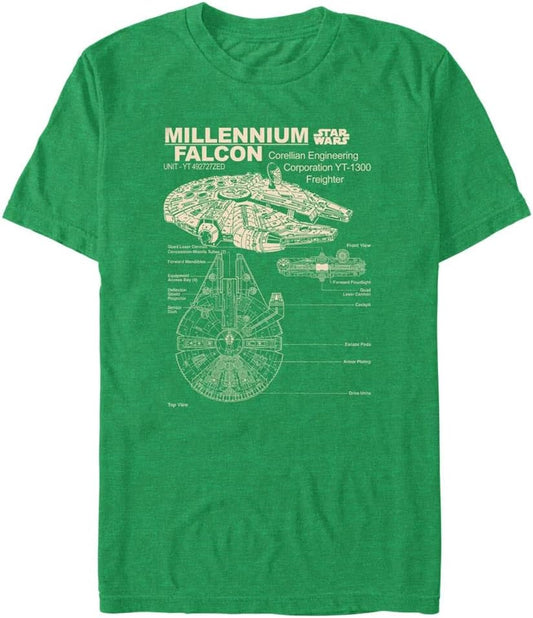 Star Wars Mens Millennium Falcon Detailed Drawing