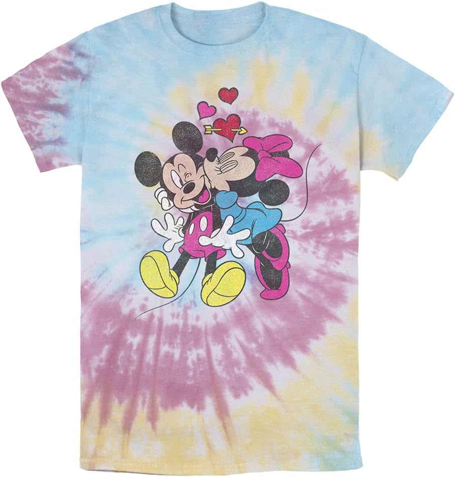 Disney Mickey Friends Valentine Couple Mens Tie Dye
