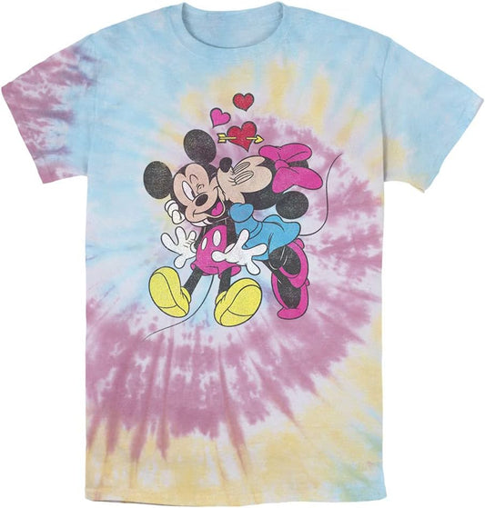 Disney Mickey Friends Valentine Couple Mens Tie Dye