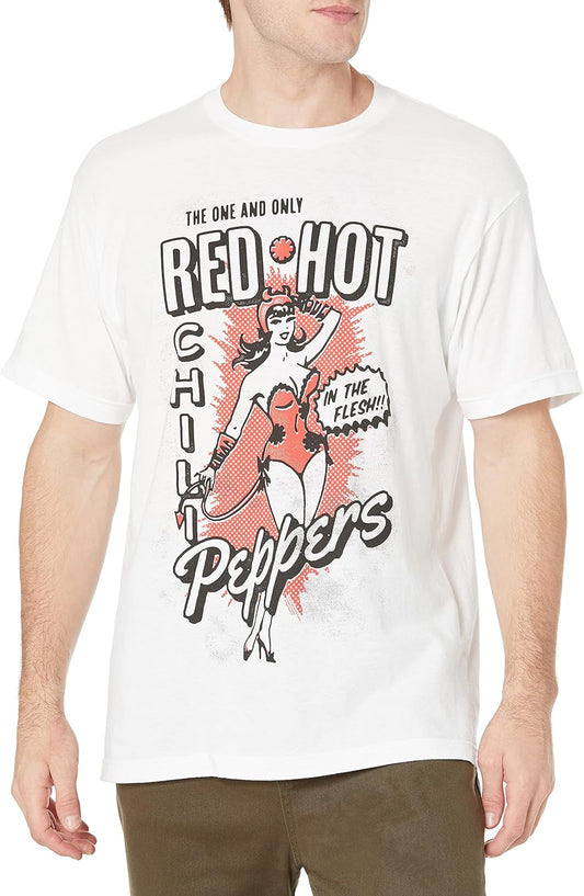 Red Hot Chili Peppers Unisex Adult Standard Official Devil Girl White