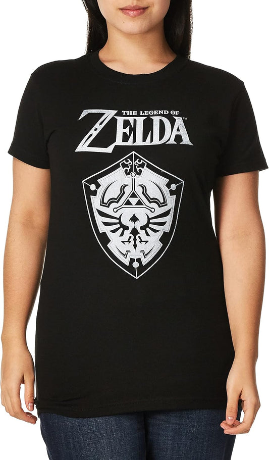 Nintendo Juniors Legend Of Zelda Shield Crew Neck Graphic