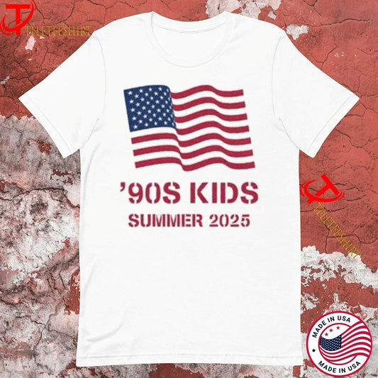 90s Kids Summer 2025 American Flag TShirts