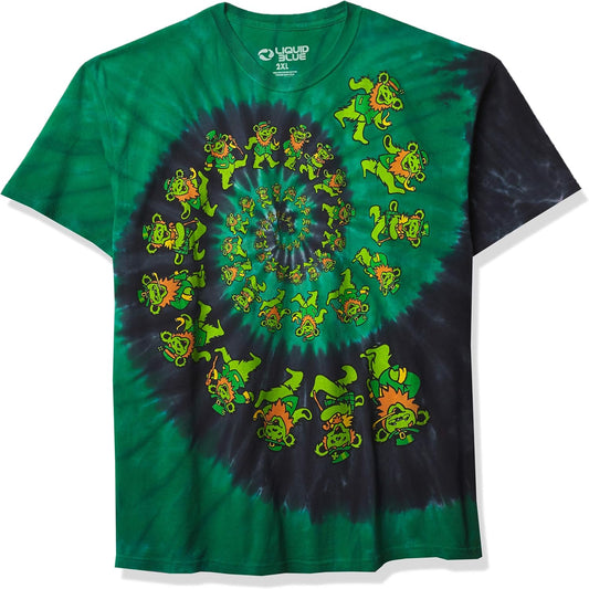 Liquid Blue Unisex Adult Standard Grateful Dead Irish Spiral Bears St Patricks Tie Dye