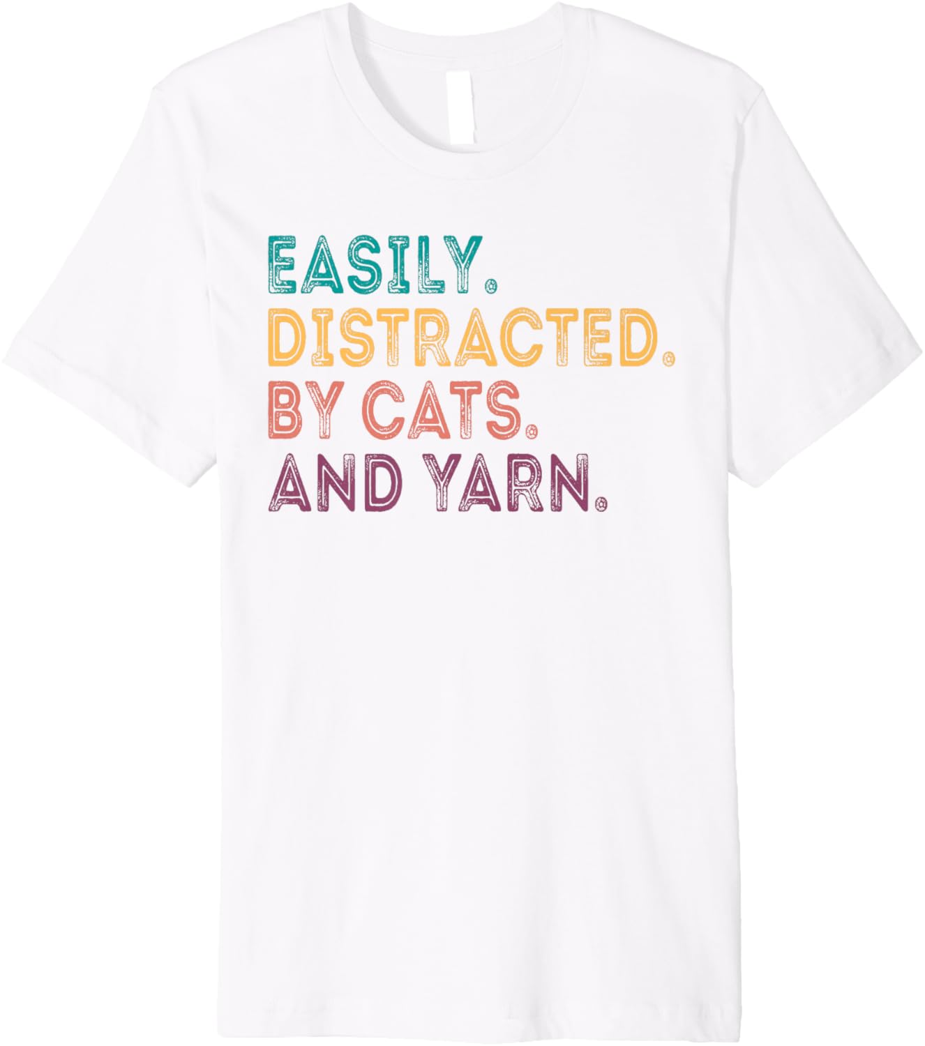 Easily Distracted by cats And Yarn Quote knitting lovers Premium