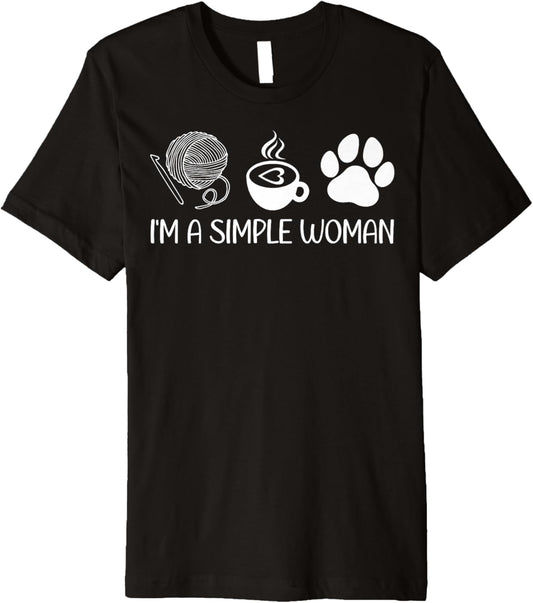 Women Knitting Funny Knitters Coffee Lover Dog Owner Yarn Premium