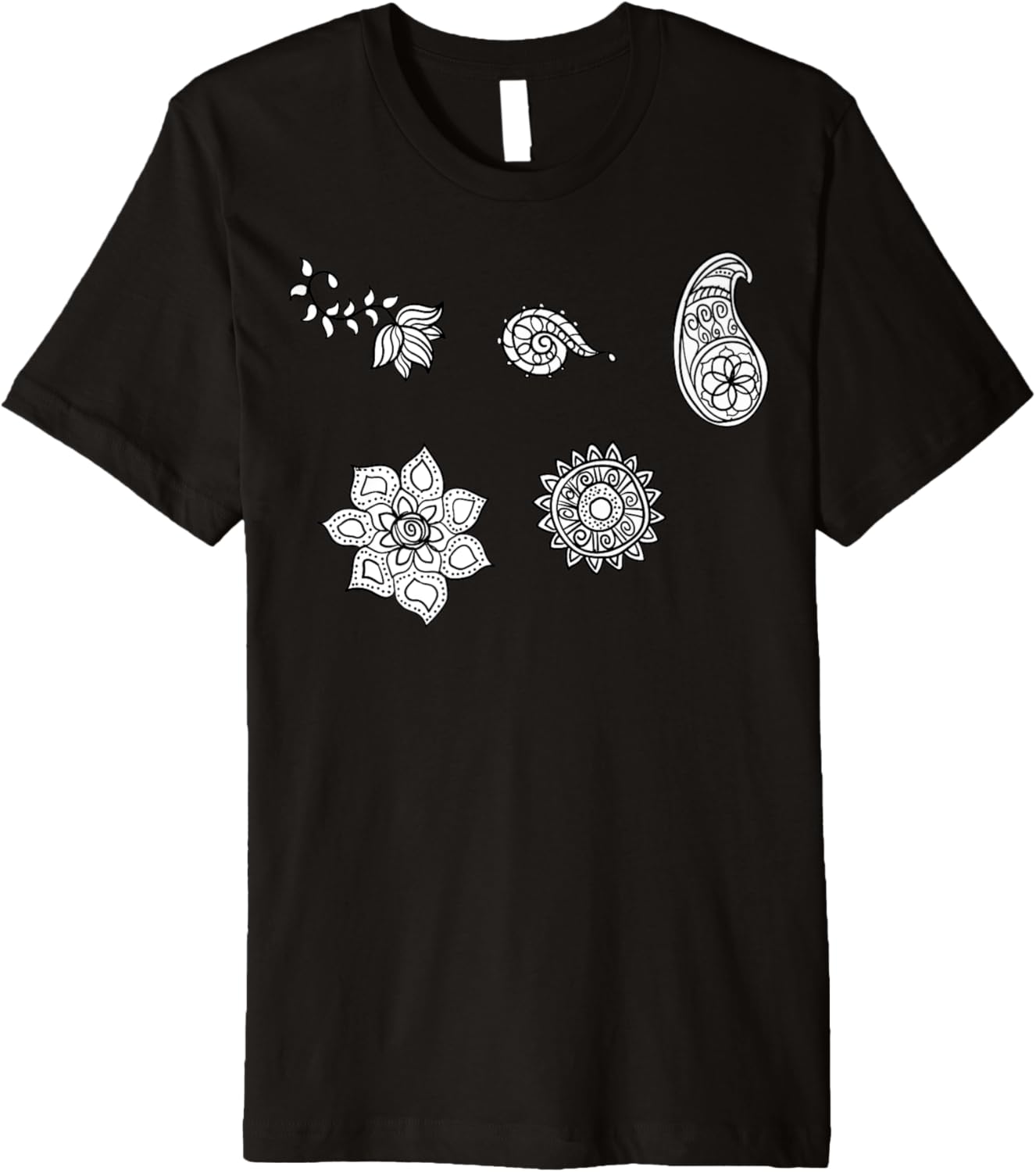 Floral Designs On Black Elegant Nature Art Designs Premium