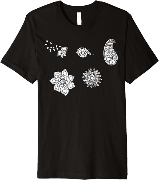 Floral Designs On Black Elegant Nature Art Designs Premium