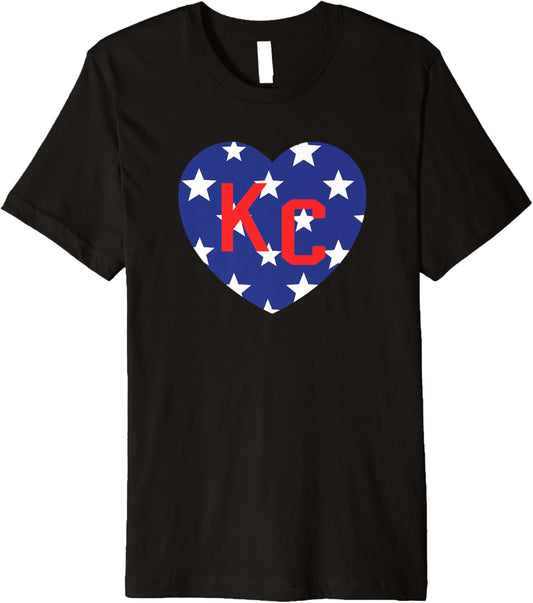Usa Flag Kc Heart American Stars Heart Kc Patriotic Kc Love Premium