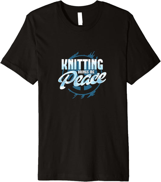 Knitting Brings Me Peace - Relaxing Hobby for Yarn Lovers Premium