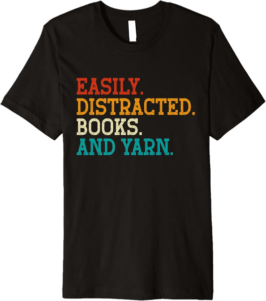 Easily Distracted by Knitting Books And Yarn Quote Reader Premium