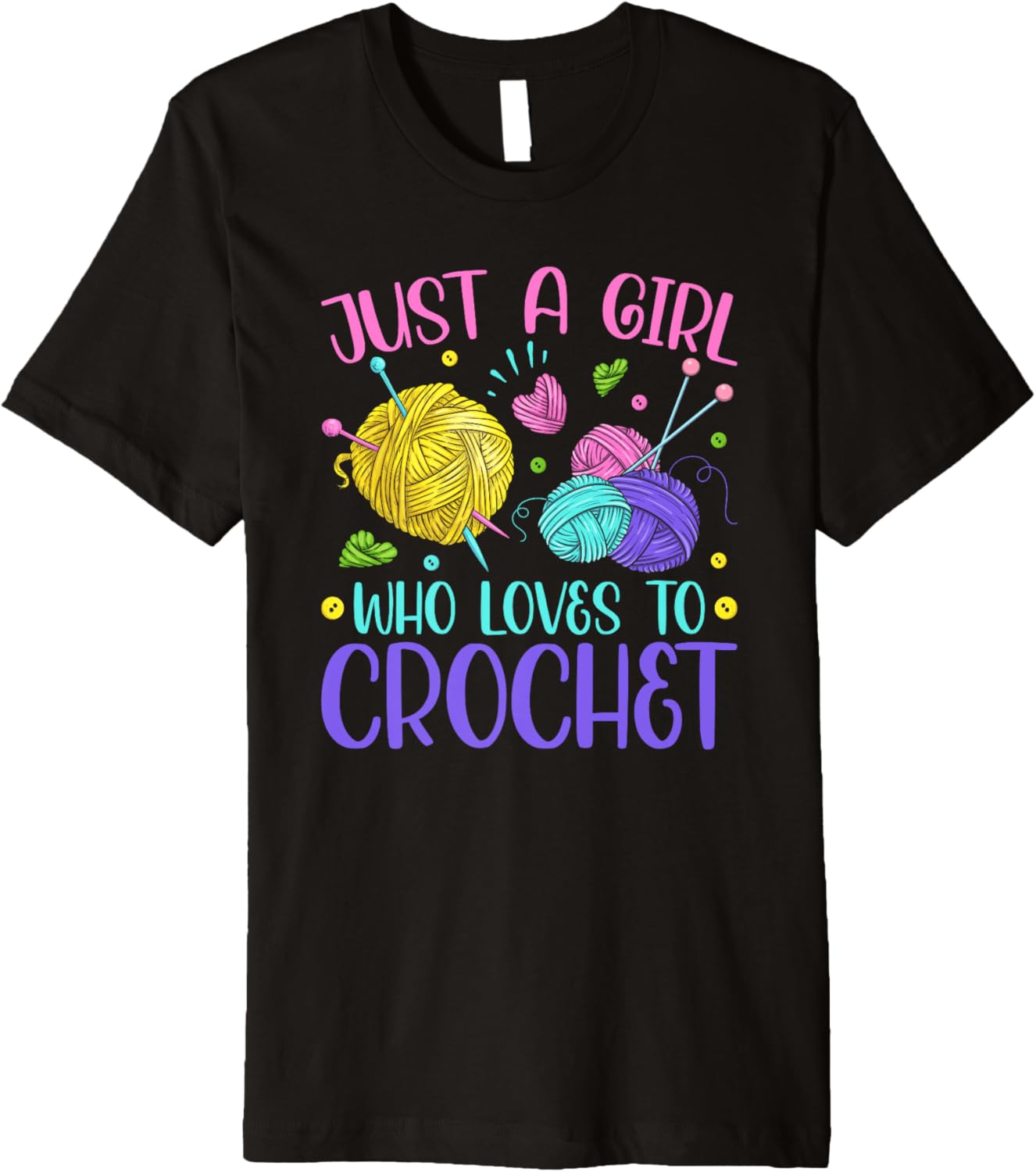 Just A Girl Who Loves To Crochet Yarn Knitting Crocheting Premium