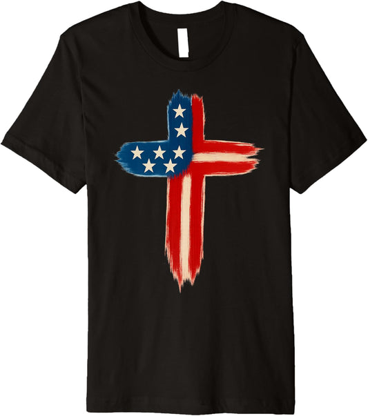 American Flag Brush Cross Premium