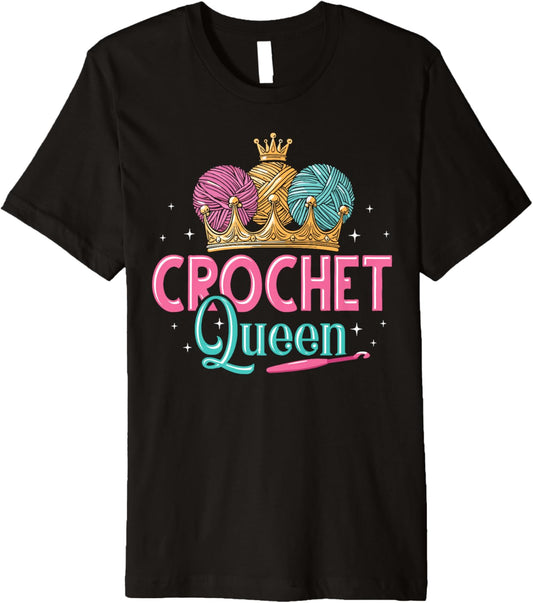 Crochet queen crocheting crochet yarn women girls Premium
