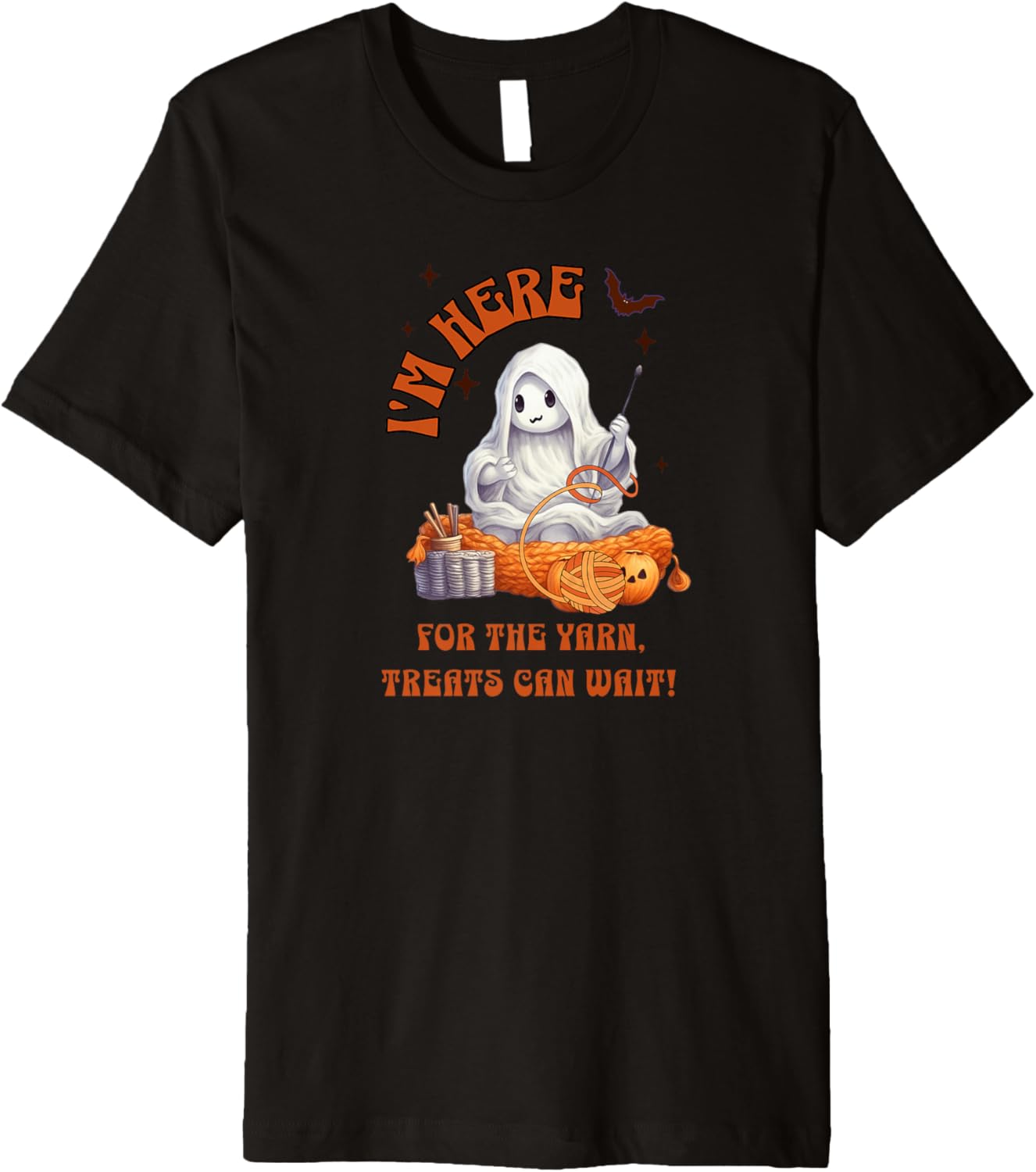 Halloween Yarn Crochet Spooky Cute Ghost Here for the Yarn Premium