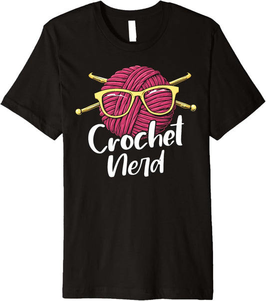 Crochet nerd funny crocheting yarn with sunglasses Premium