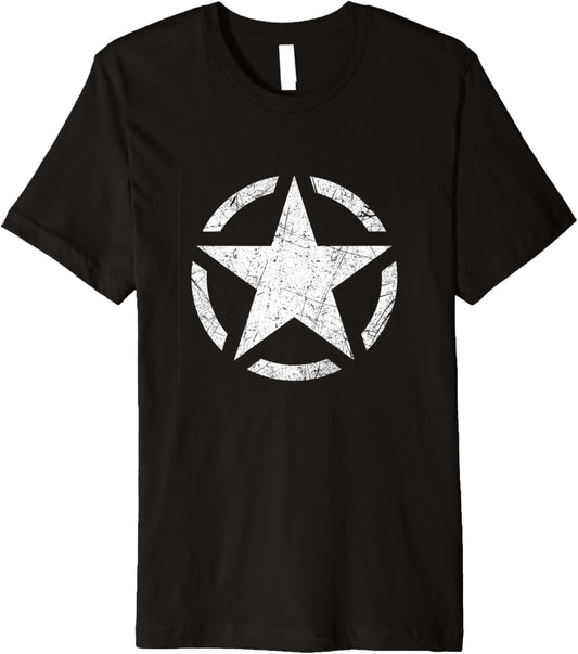 Distressed Vintage WWII US Army Star T Shirt