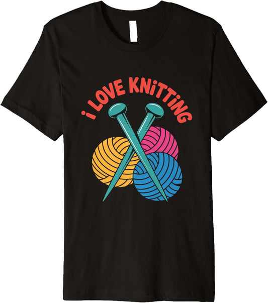 I Love Knitting Yarn Needles Colors Premium