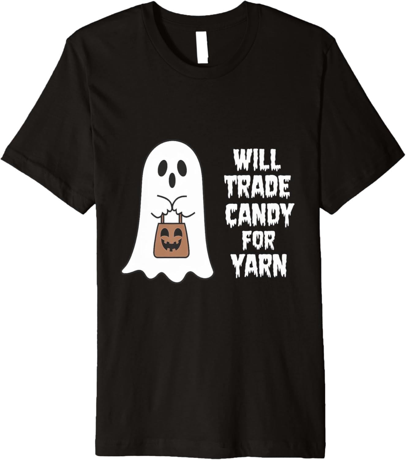 Will Trade Candy For Yarn Ghost Bats Halloween Premium