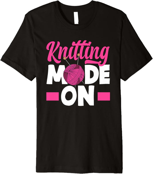 Knitting Mode On Yarn Needles Knitter Grandma Premium