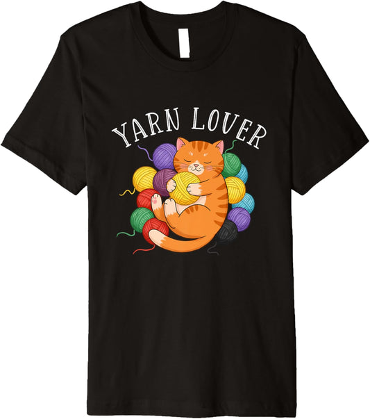 Cute Sleeping Cat Surrounded by Yarn Balls Premium