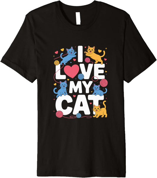 I Love My Cat Cute Kittens Heart Yarn Premium