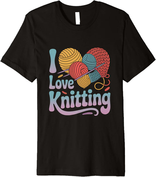 I Love Knitting Enthusiast Yarn Lover Premium