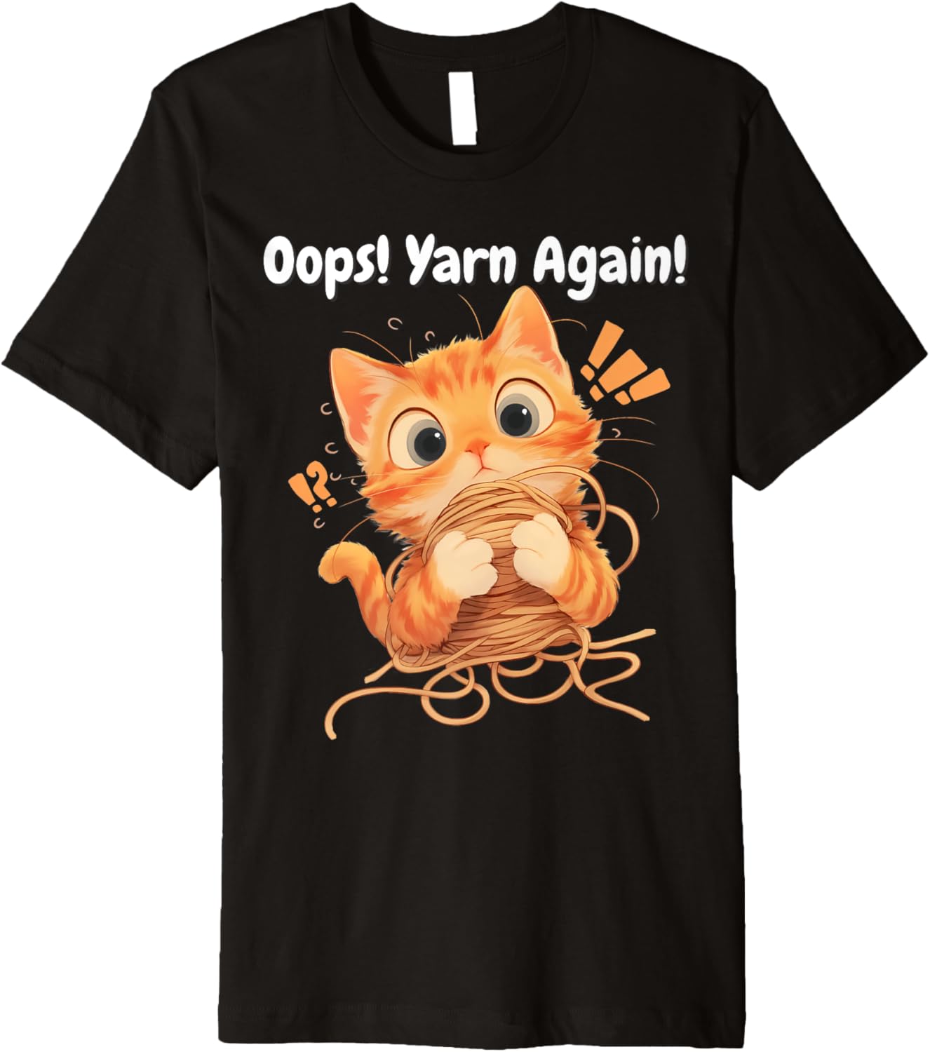 Oops! Yarn Again! cute kitten tangled in yarn Premium