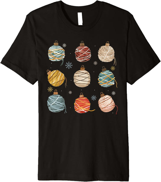 Winter Crochet Funny Saying Christmas Ball Yarns Premium