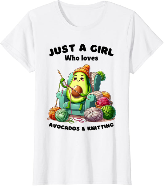 Just a Girl Who Loves Avocados and Knitting Funny Yarn