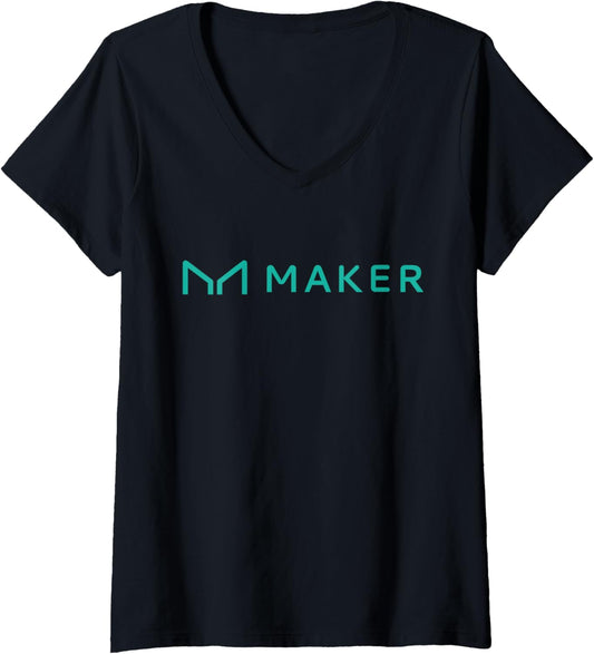 Womens Maker DAO Crypto V-Neck