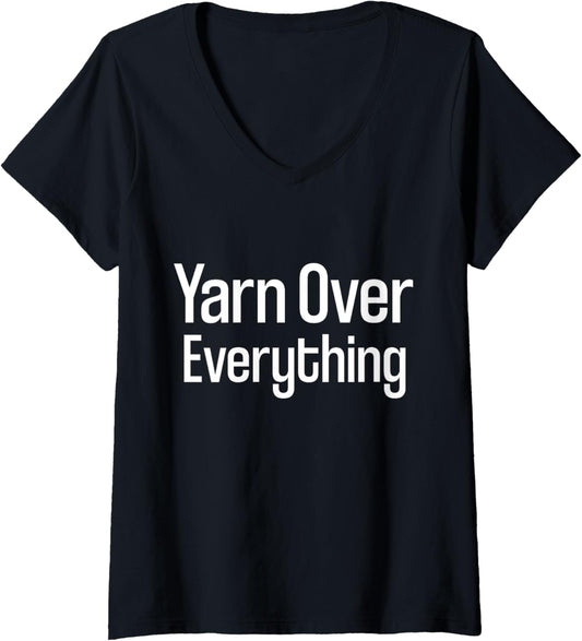 Womens Yarn Over Everything V-Neck