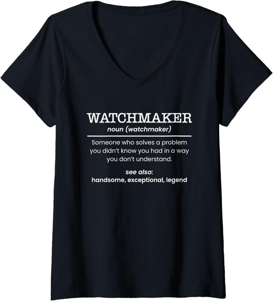 Womens Watchmaker Definition Watchmaker Horologist V-Neck