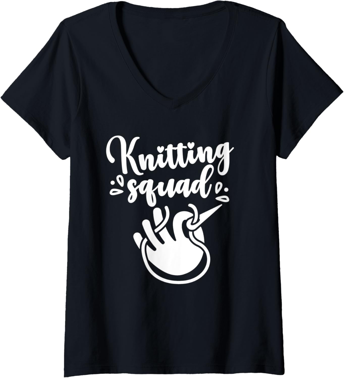 Womens Knitting Squad Knitter Yarn Knit Hobby V-Neck