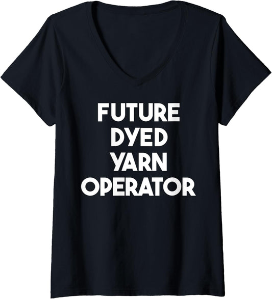 Womens Future Dyed Yarn Operator V-Neck