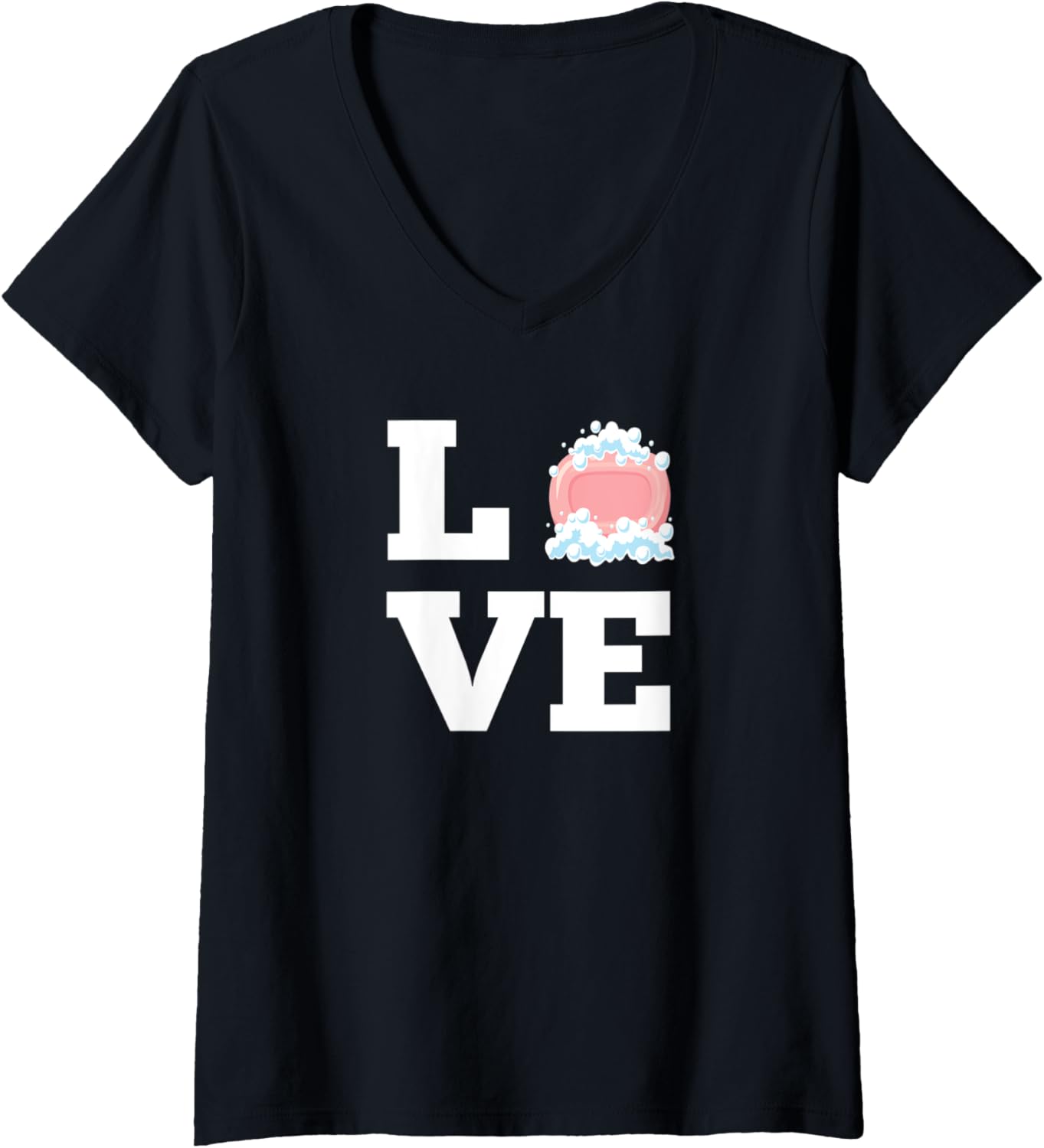 Womens I love making Soap Handmade Soap Maker V-Neck