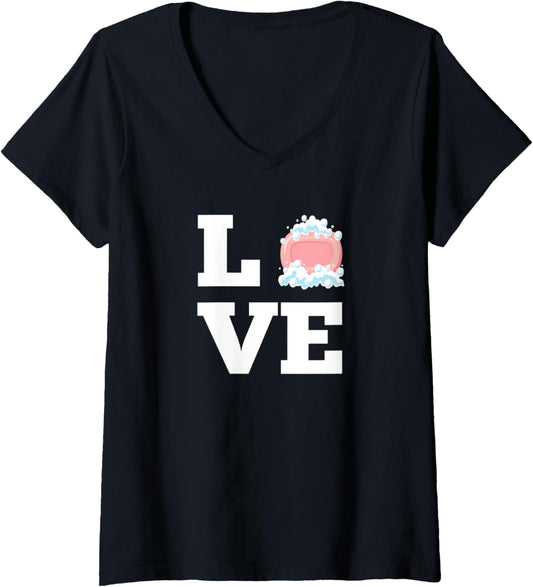 Womens I love making Soap Handmade Soap Maker V-Neck