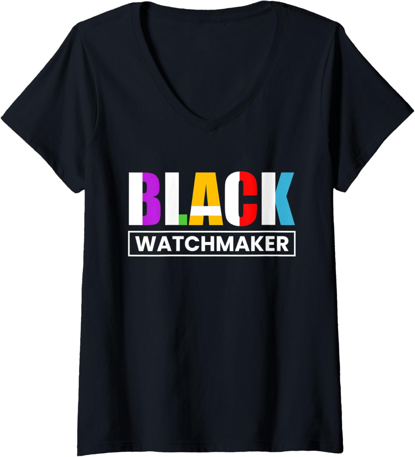 Womens Black Watchmaker Watchmaker Horologist V-Neck
