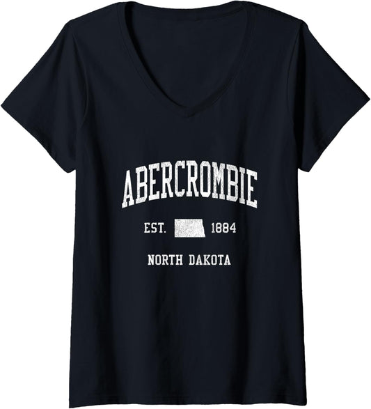 Womens Abercrombie ND Vintage Athletic Sports JS01 V Neck
