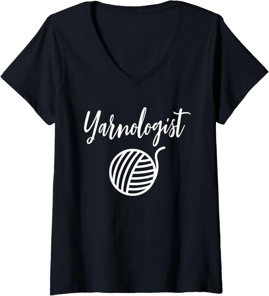 Womens Yarnologist Funny Yarn V-Neck