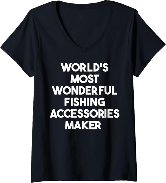Womens World's Most Wonderful Fishing Accessories Maker V-Neck