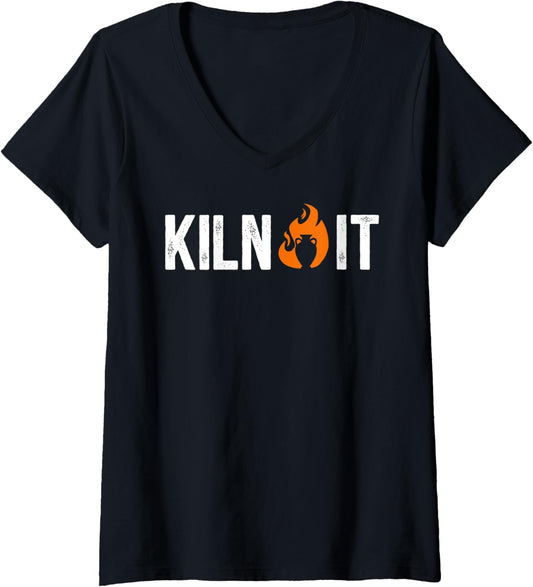 Womens Kiln It Pottery Ceramic Pottery Ceramics Pottery Maker V-Neck