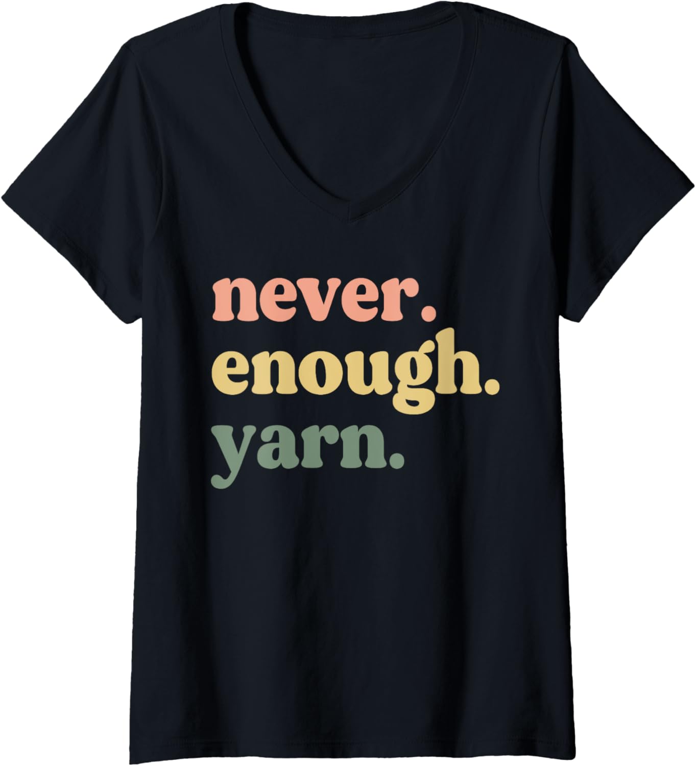 Womens Funny Crocheting Mom Women Weaving Decor Never Enough Yarn V-Neck
