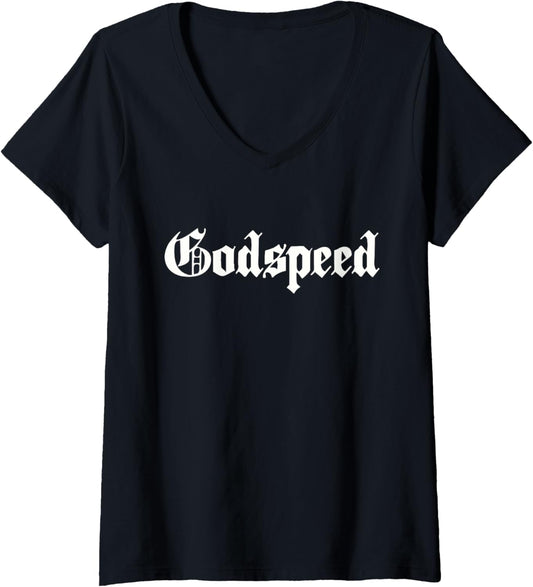 Womens Inspirational GOD SPEED V Neck