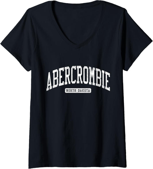 Abercrombie North Dakota ND JS03 College University Style V Neck
