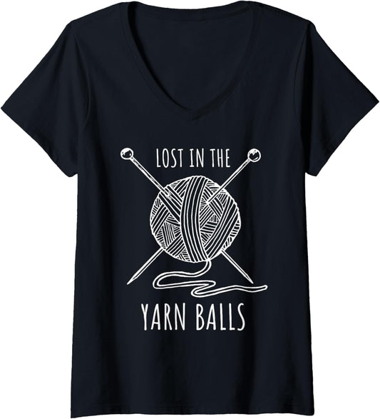 Crochet Yarn Manufacturer Meme Quote V-Neck